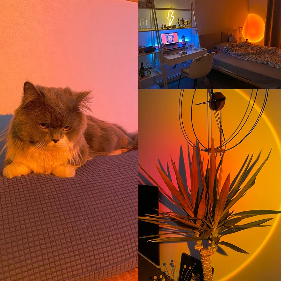 Smart Sunset Lamp Tuya LED nattlys USB RGB Smart Life APP Fjernkontroll Projeksjon For Romdekorasjon Fotografering Festival Bursdag