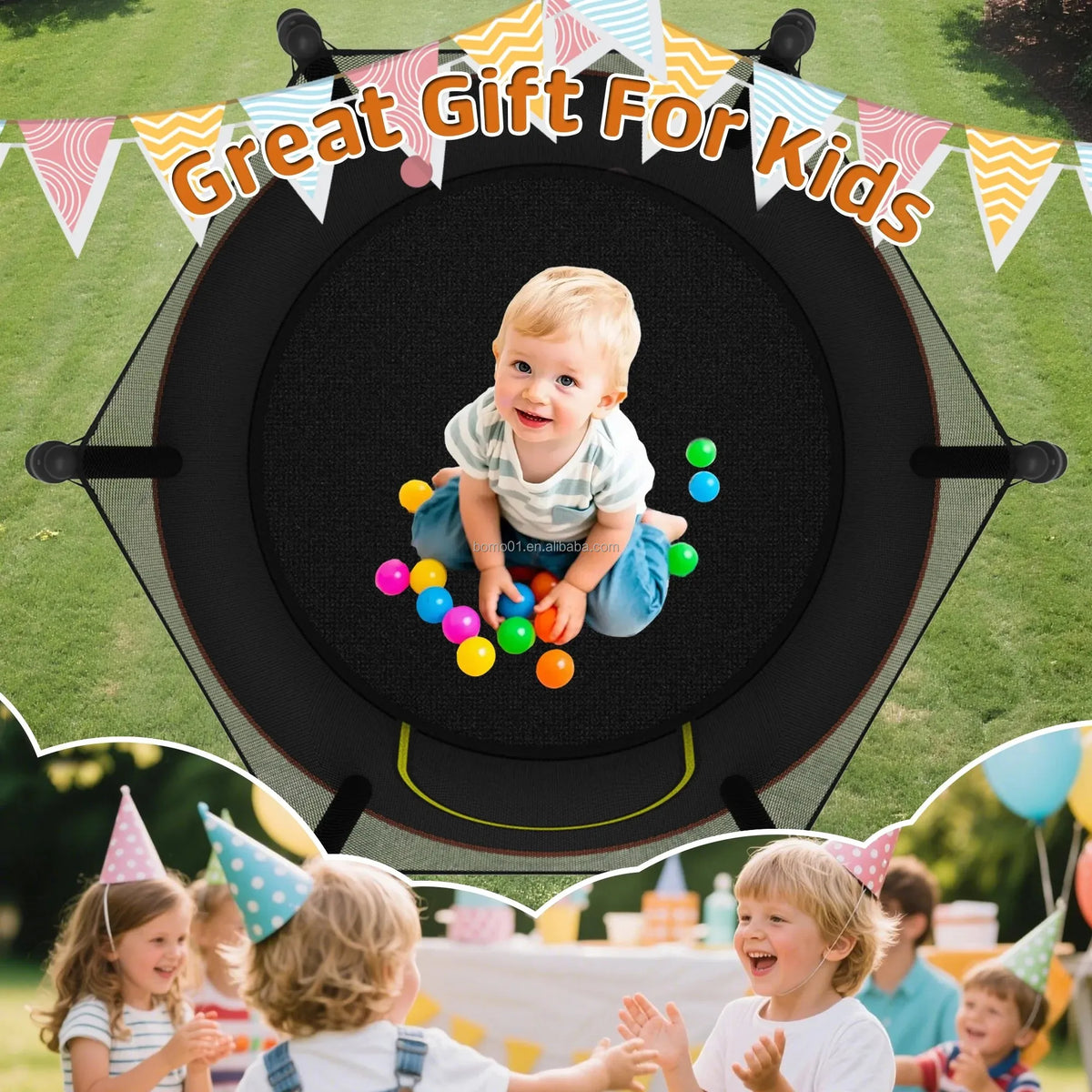 Zoshine trampoline 60 tommer med sikkerhetsnett – for barn