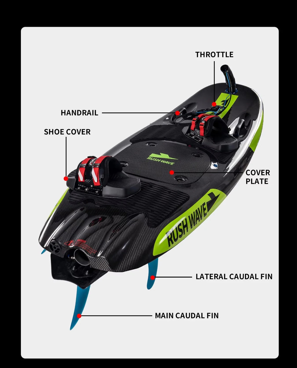 Hot Selling Carbon Fiber Surfboard Fins 106cc 10.5kw Gas Power Water Sports Board for Adults Ocean Beach Riding