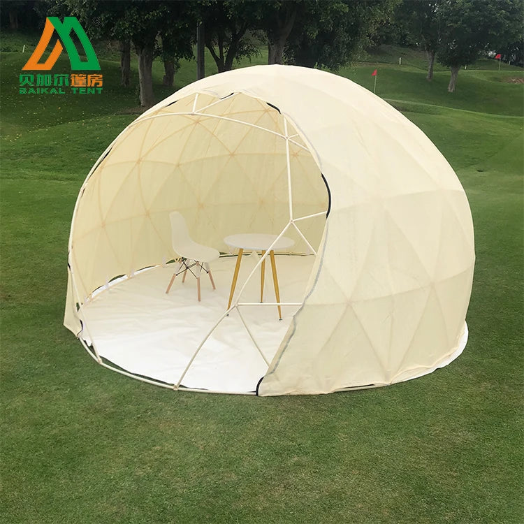 Geodetisk kuppeltelt for glamping – transparent 3,6 m