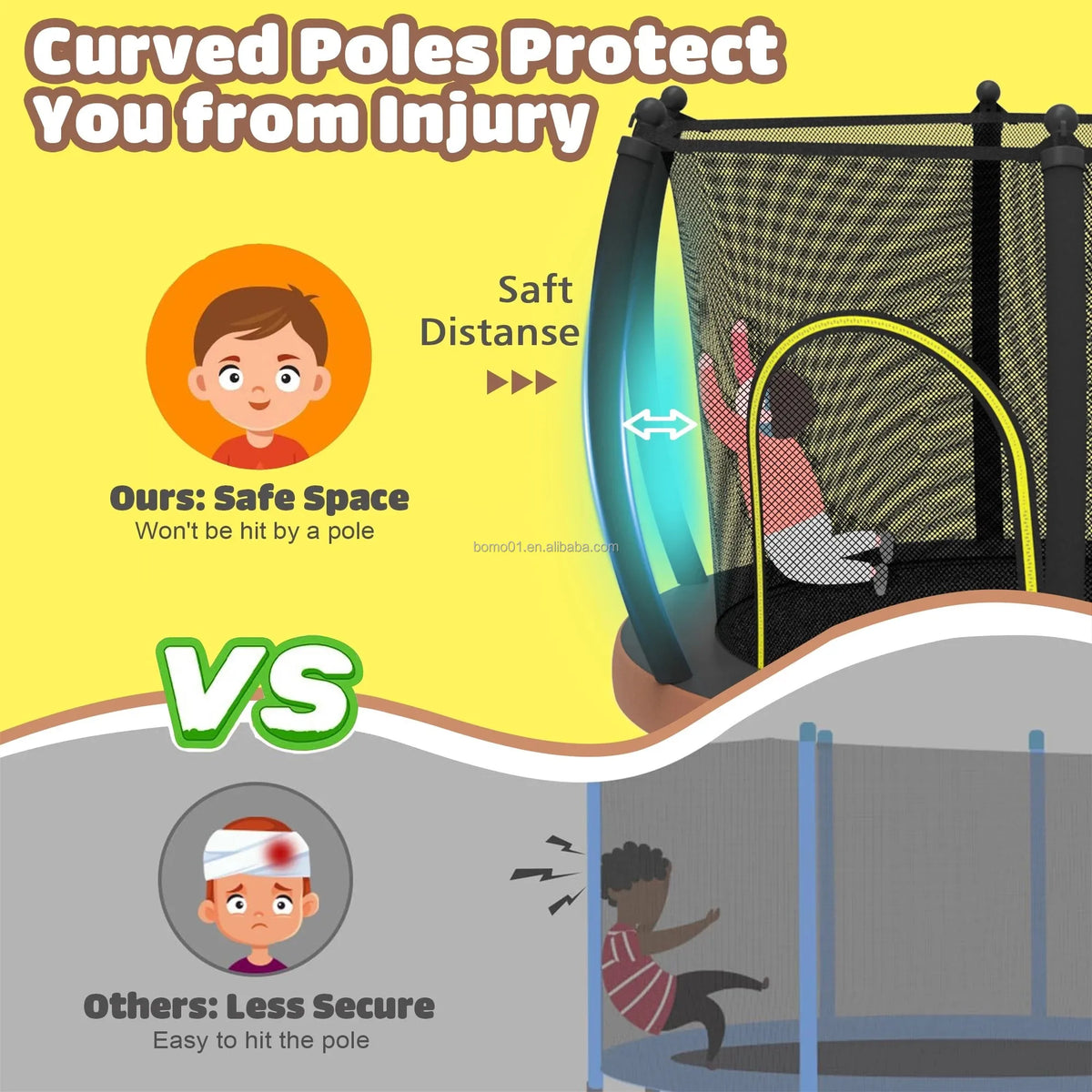 Zoshine trampoline 60 tommer med sikkerhetsnett – for barn