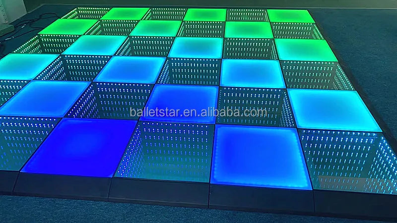 LED-dansegulv med 3D-speileffekt – modulbasert lyspanel