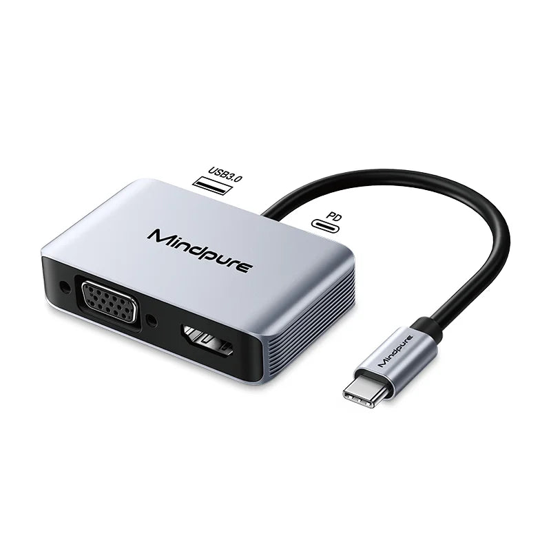 OEM 10-porters USB 3.0-hub, Type-C multiport-adapter, 10-i-1 dokkingstasjon med PD, HDMI og Ethernet for utvidelse på kontoret