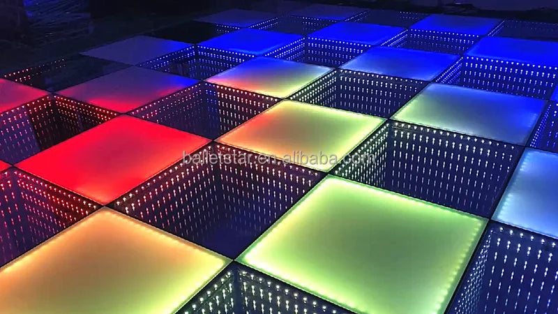 LED-dansegulv med 3D-speileffekt – modulbasert lyspanel