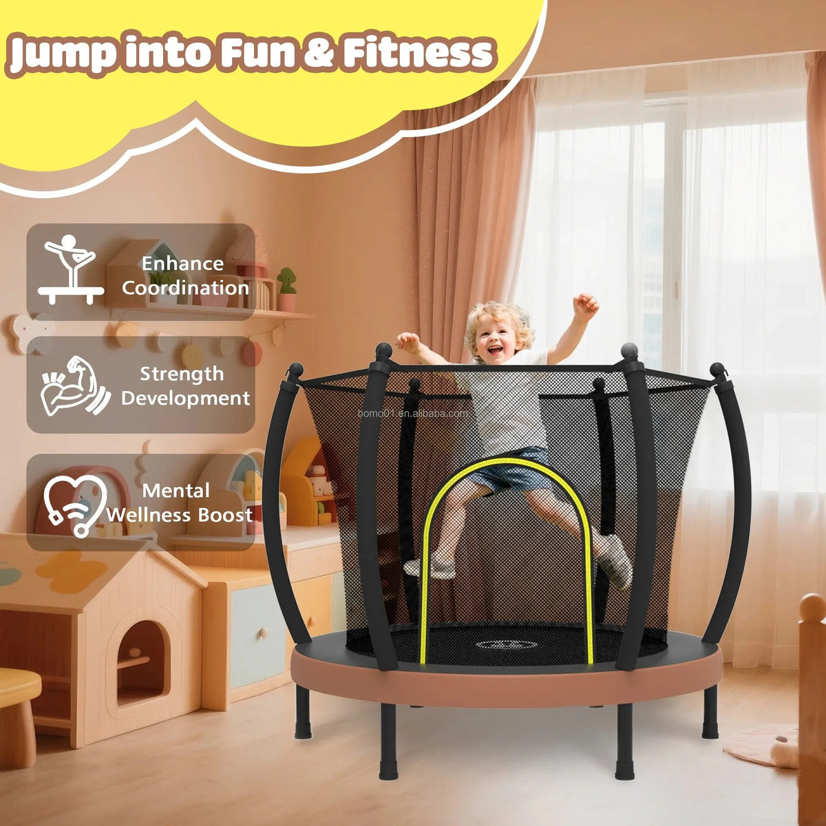 Zoshine trampoline 60 tommer med sikkerhetsnett – for barn