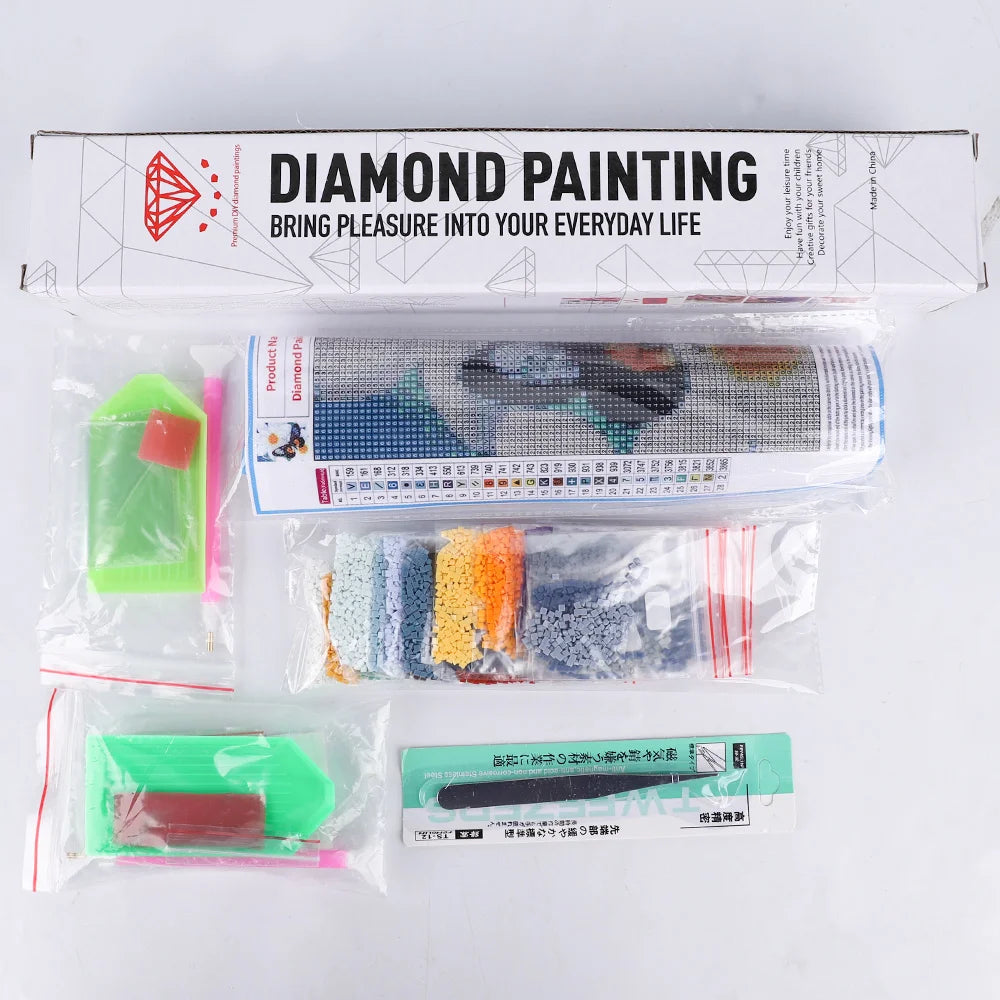 Meian håndlagde 5D diamond painting-sett – abstrakt portrett med drømmefanger og sexy jente til stue, engros håndmalt