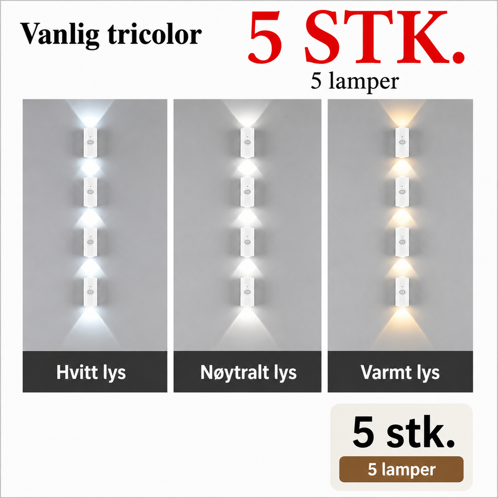 RGB LED-vegglampe med bevegelsessensor og magnetfeste