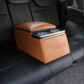 High-Quality Leather Car Rear Center Console Storage Armrest Box with Cup Holders Customizable for Various Models