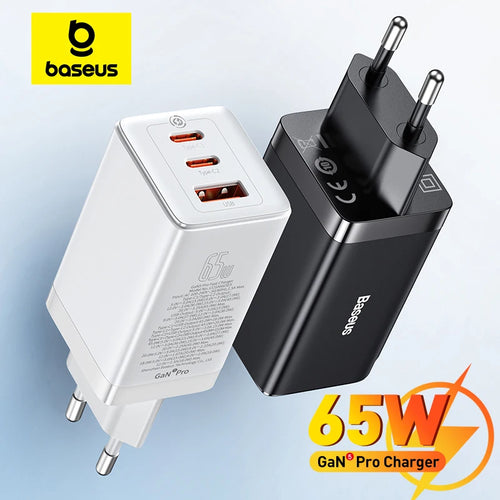 Baseus GaN3 Pro 65 W reiselader med USB-C-kabel