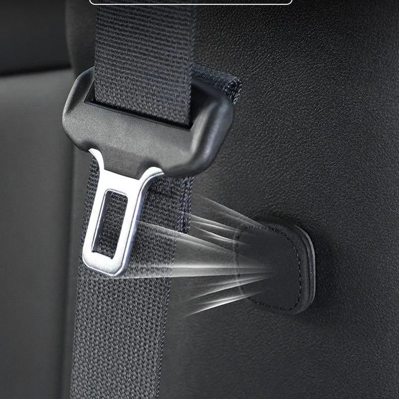 2 stk. magnetisk bilbelteholder Festeklips PU-skinn Beltebegrenser Stopper for sikkerhetsbelteklips Forhindrer fall
