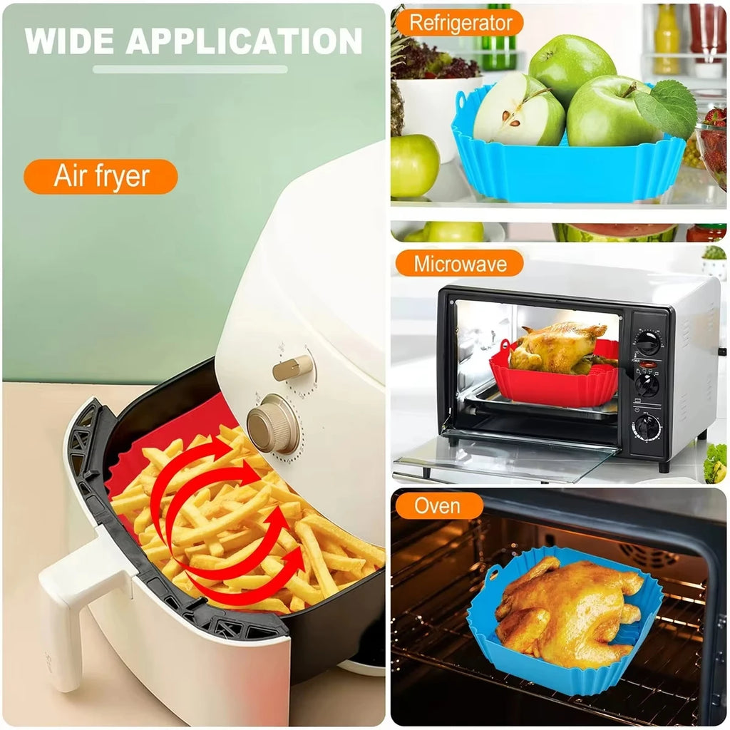 Gjenbrukbart silikoninnlegg til airfryer – 19 cm