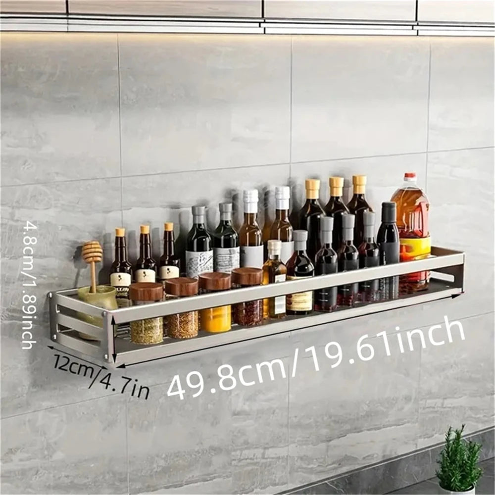 Veggmontert krydderhylle i aluminium – 30–50 cm