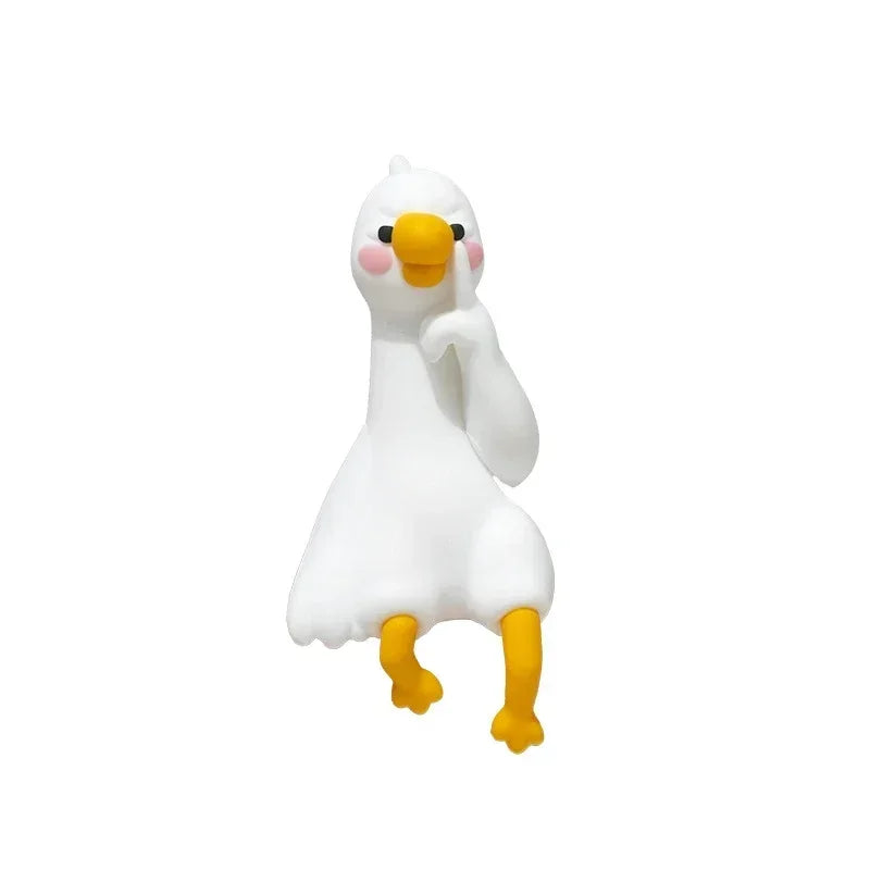 Resin Cartoon Animal Decor For Desk Car Dashboard TV Monitor Gift Idea Cute 3D Duck Figurine Mini Resin Duck Ornament Playful
