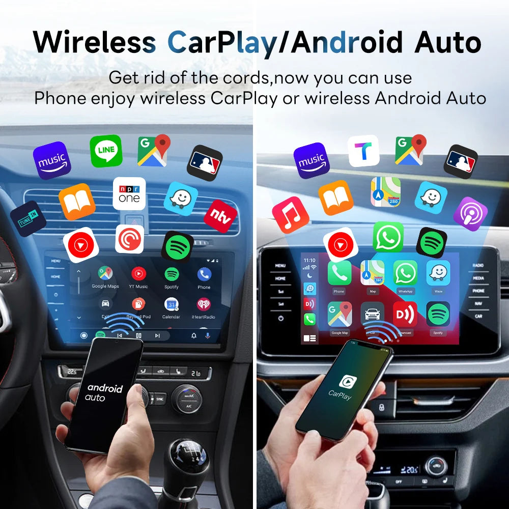 2026 CarlinKit 5.0 2Air trådløs Android Auto-boks bærbar CarPlay trådløs dongel for bilradio med kablet CarPlay/Android Auto