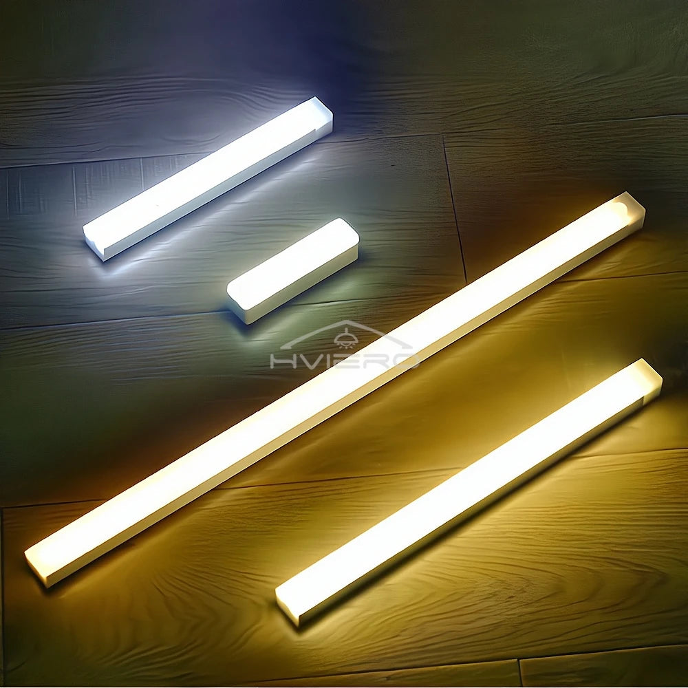Trådløs LED-bevegelsessensorlampe nattlys USB oppladbar magnetisk for garderobeskap rom kjøkken gang rørdetektorpære