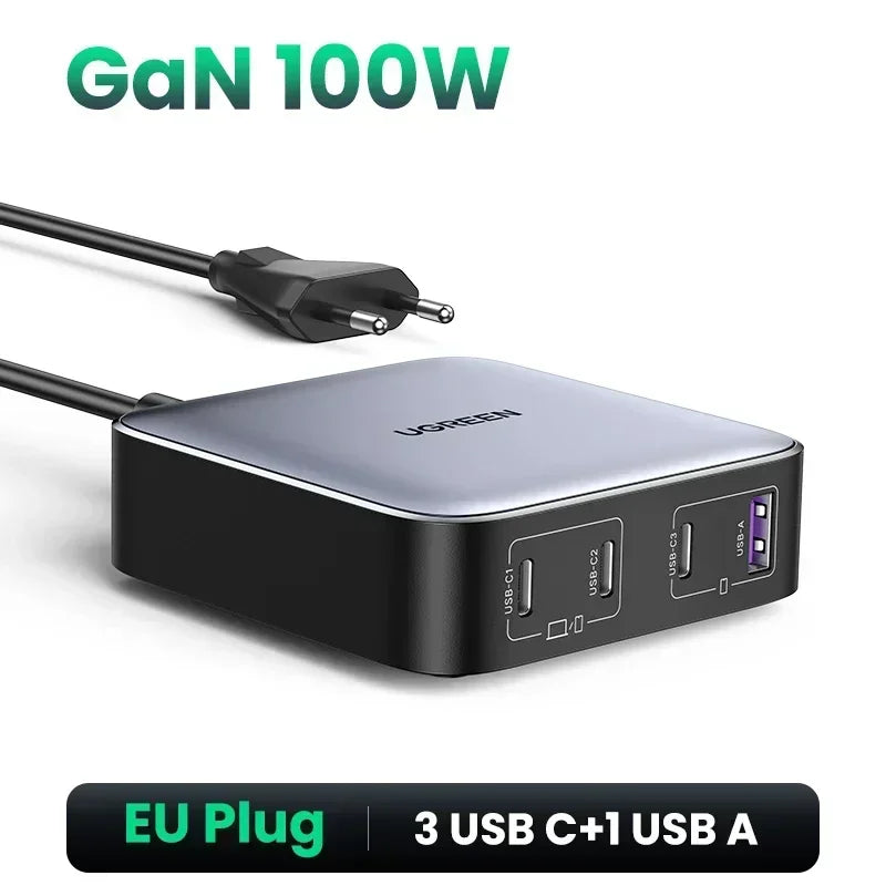 UGREEN CD328 6-i-1 GaN bordlader med opptil 100 W