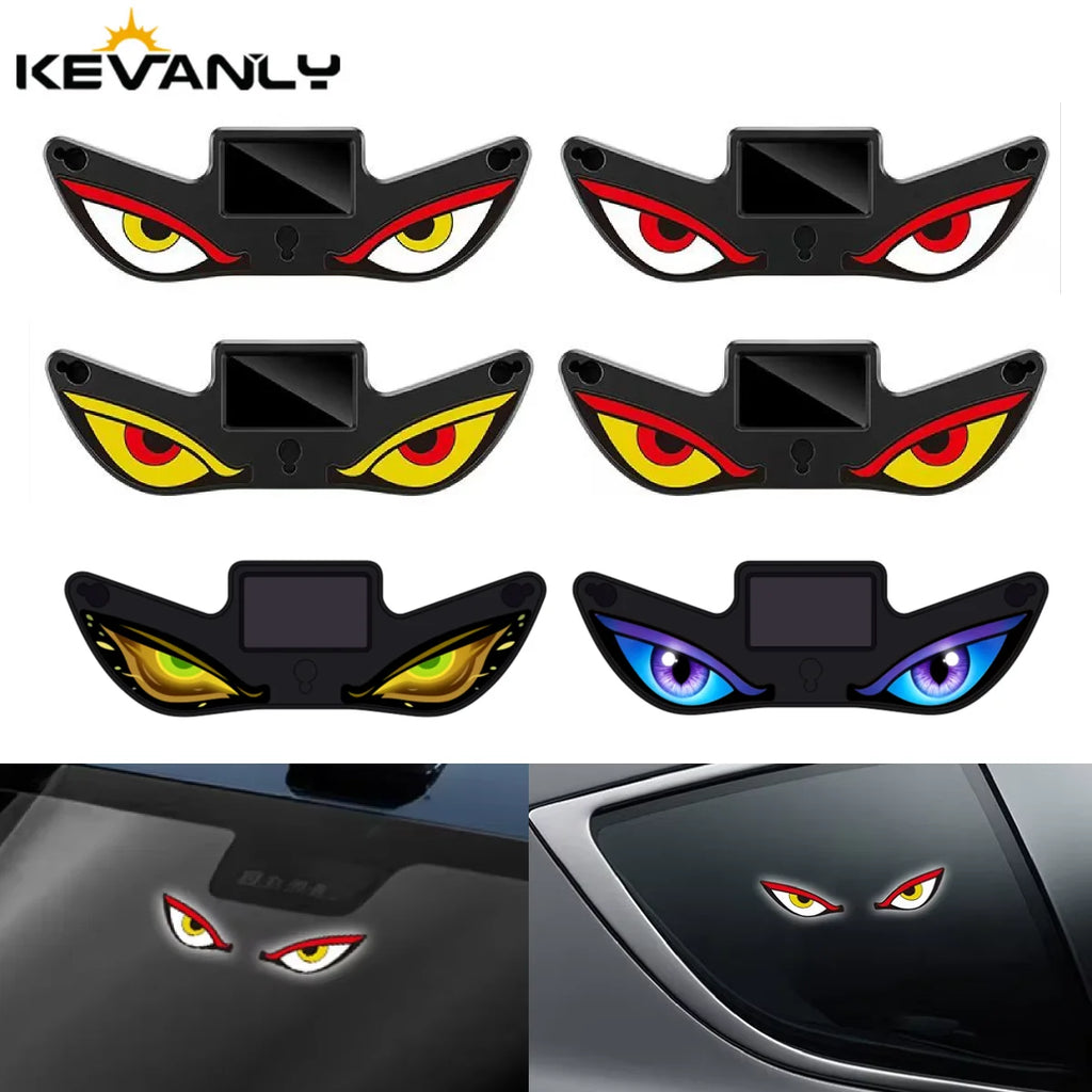 Solar drevet billamper neon trådløs kul DEMON EYE LED stemningslys sugekopp USB oppladbar atmosfære pustende lampe