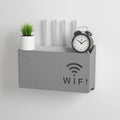 Veggmontert oppbevaringshylle for WiFi-ruter og TV-boks