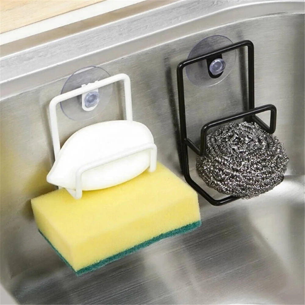 Svampholder i metall med sugekopp – 12 cm