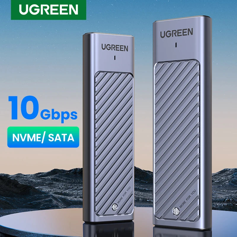 UGREEN M.2 SSD-kabinett for NVMe/SATA – USB-C 10 Gbps, opptil 8 TB