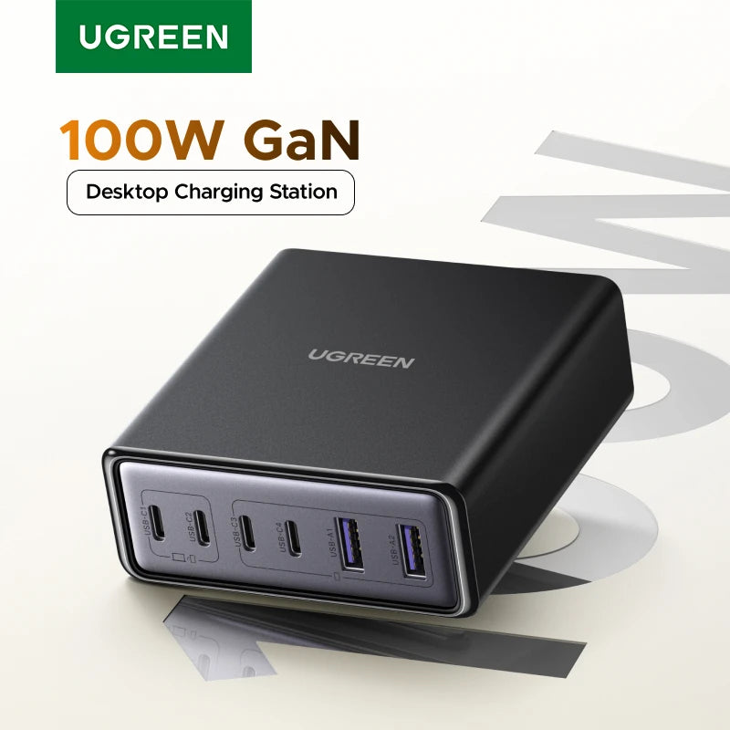 UGREEN CD328 6-i-1 GaN bordlader med opptil 100 W