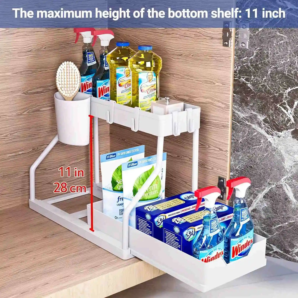 Uttrekkbar skaporganisator i to nivåer – 37,5 cm
