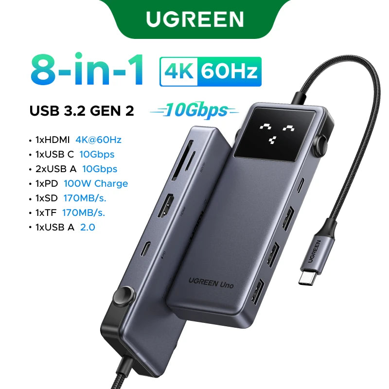 UGREEN Uno 7-i-1 USB-C-hub – 4K HDMI, USB 3.0 og Gigabit Ethernet