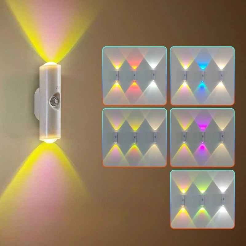 RGB LED-vegglampe med bevegelsessensor og magnetfeste