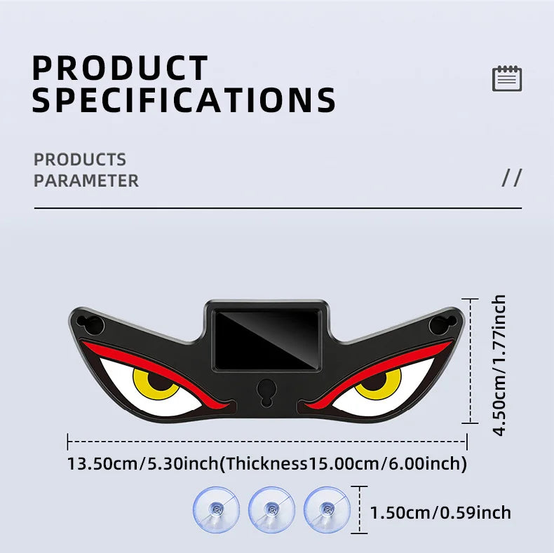 Solar drevet billamper neon trådløs kul DEMON EYE LED stemningslys sugekopp USB oppladbar atmosfære pustende lampe