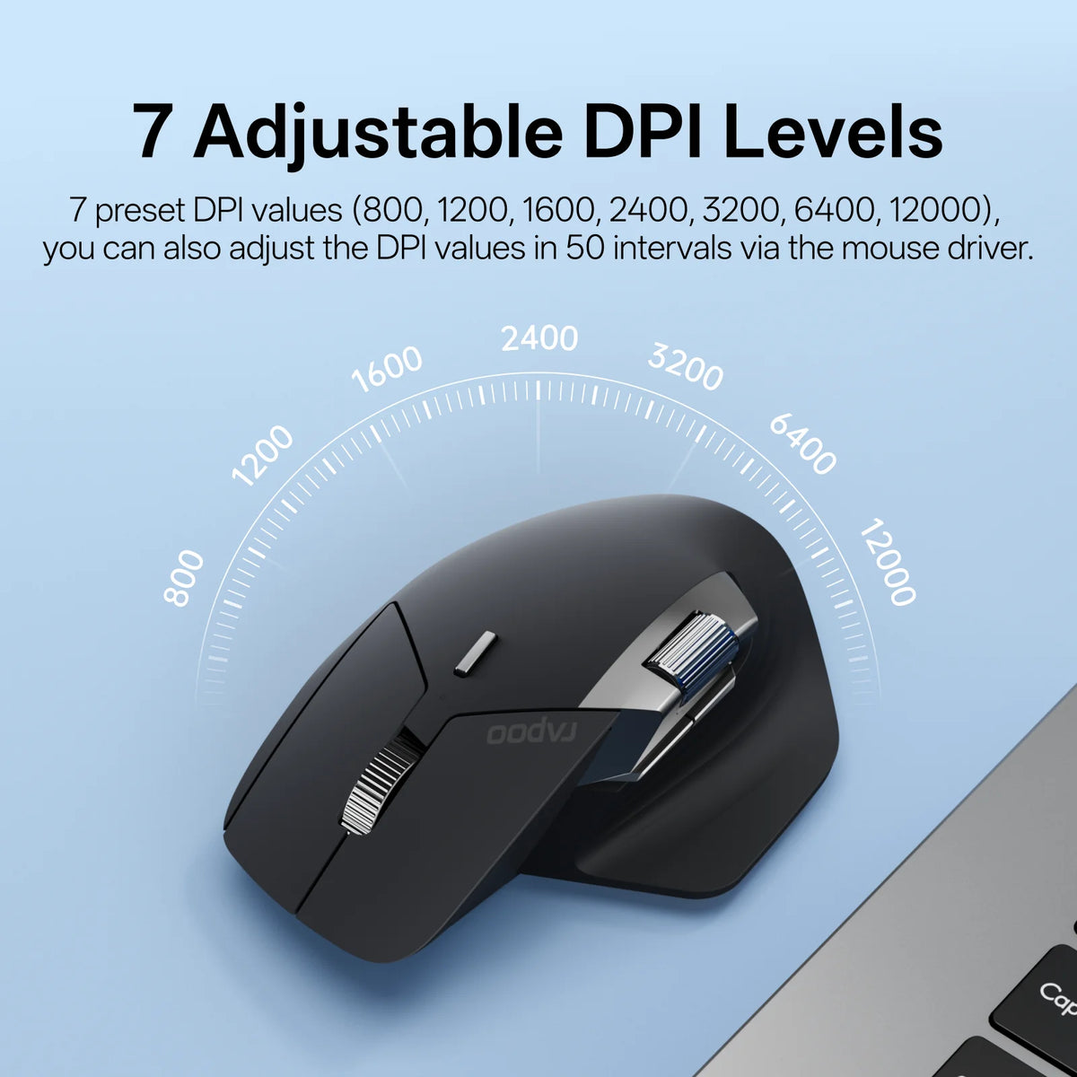 Rapoo MT760PRO Trådløs mus NearLink + Bluetooth 5.0 Multi-enhet 12000 DPI 2K polling rate Ergo for arbeid Gaming Stille klikk