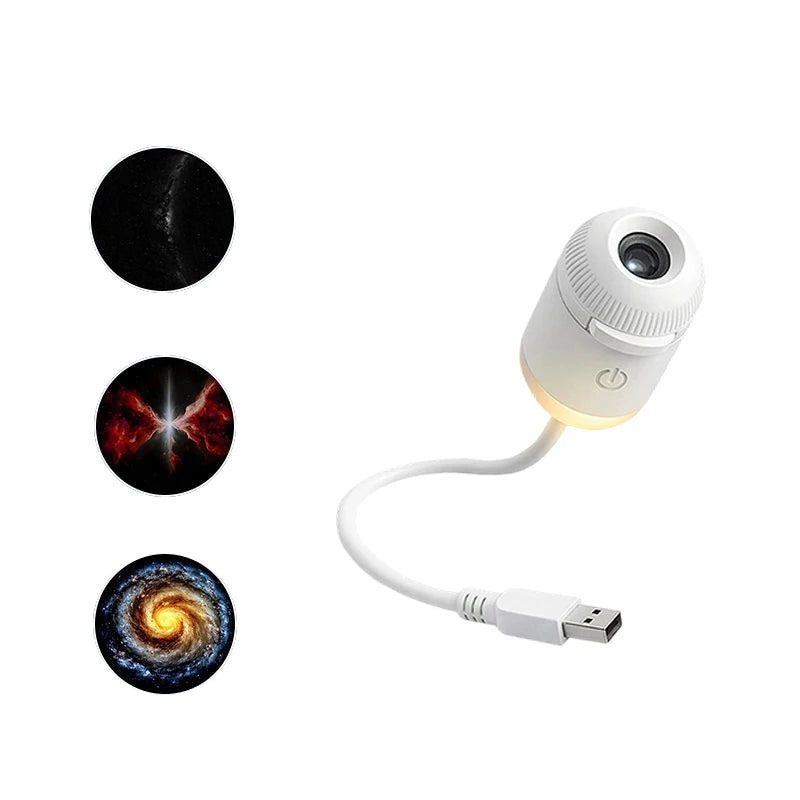 Mini Stjernehimmelprojektorlampe USB Bærbar Galaxy Nattlys for Soverom Soveatmosfære Dekor Gave