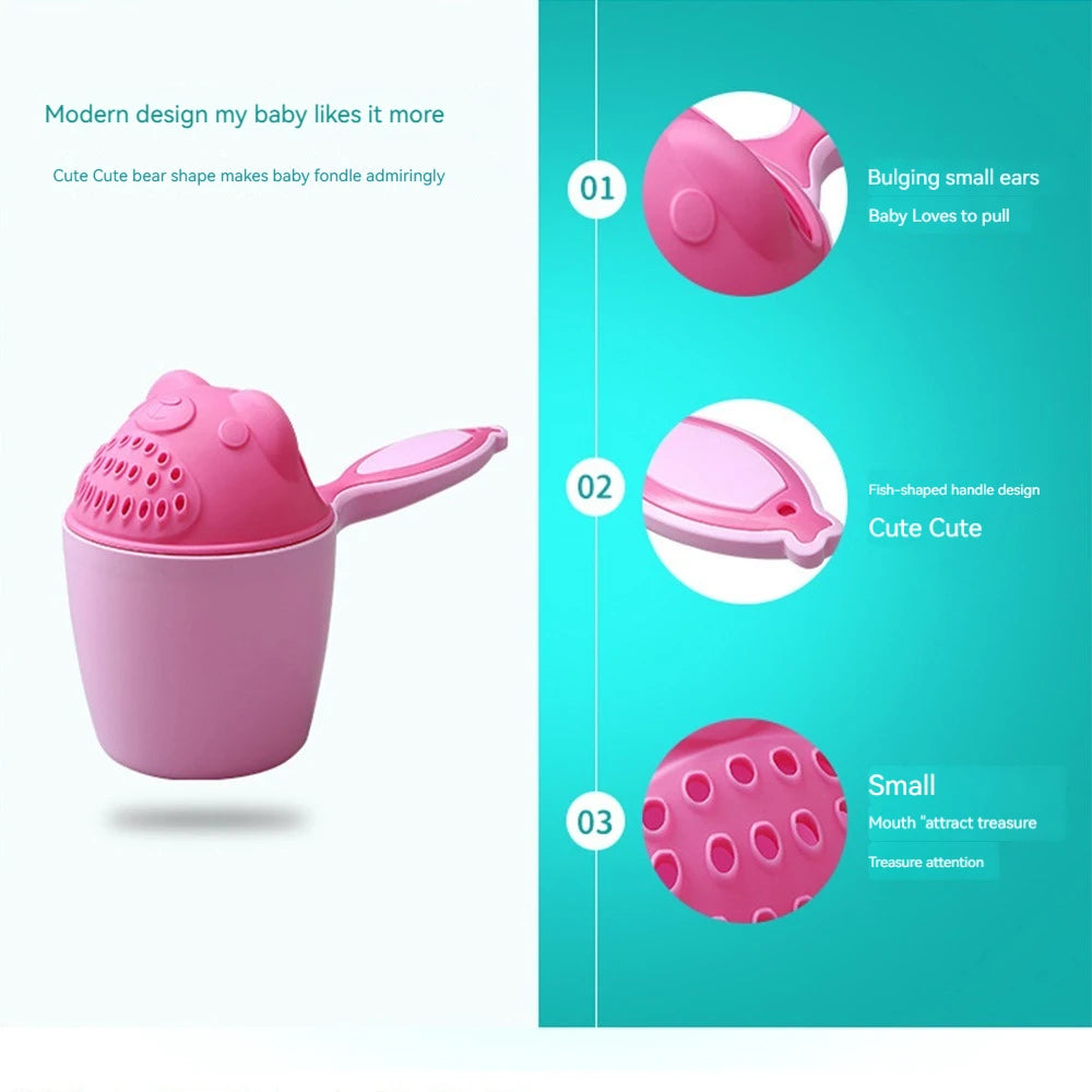 Søte tegneserie-badehetter for babyer, sjampokopp for småbarn, badekar for barn, babyshower-skjeer, hårvaskekopp for barn, badeverktøy for barn