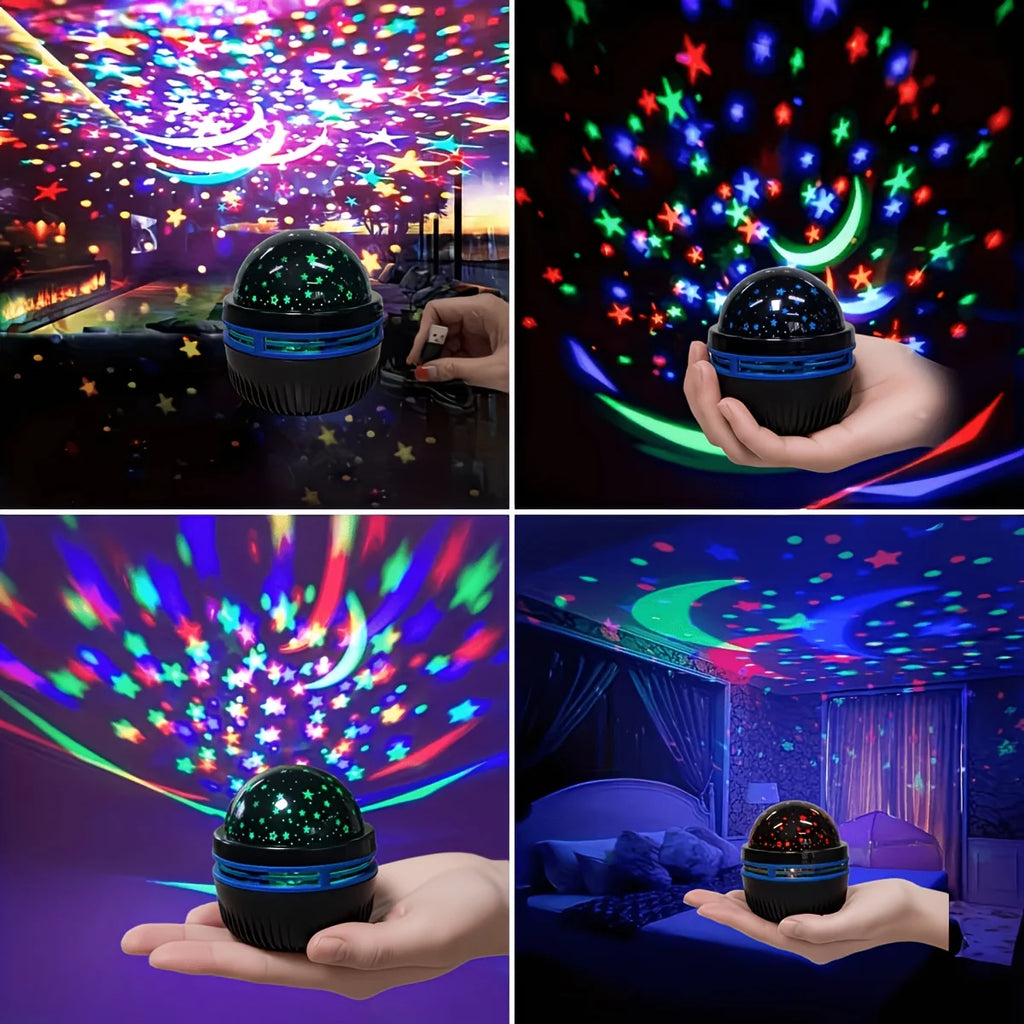 LED Stjernehimmel Nattlys USB Stjerne Måne Projektorlampe 5V for Hjem Rom Atmosfære Dekorasjoner