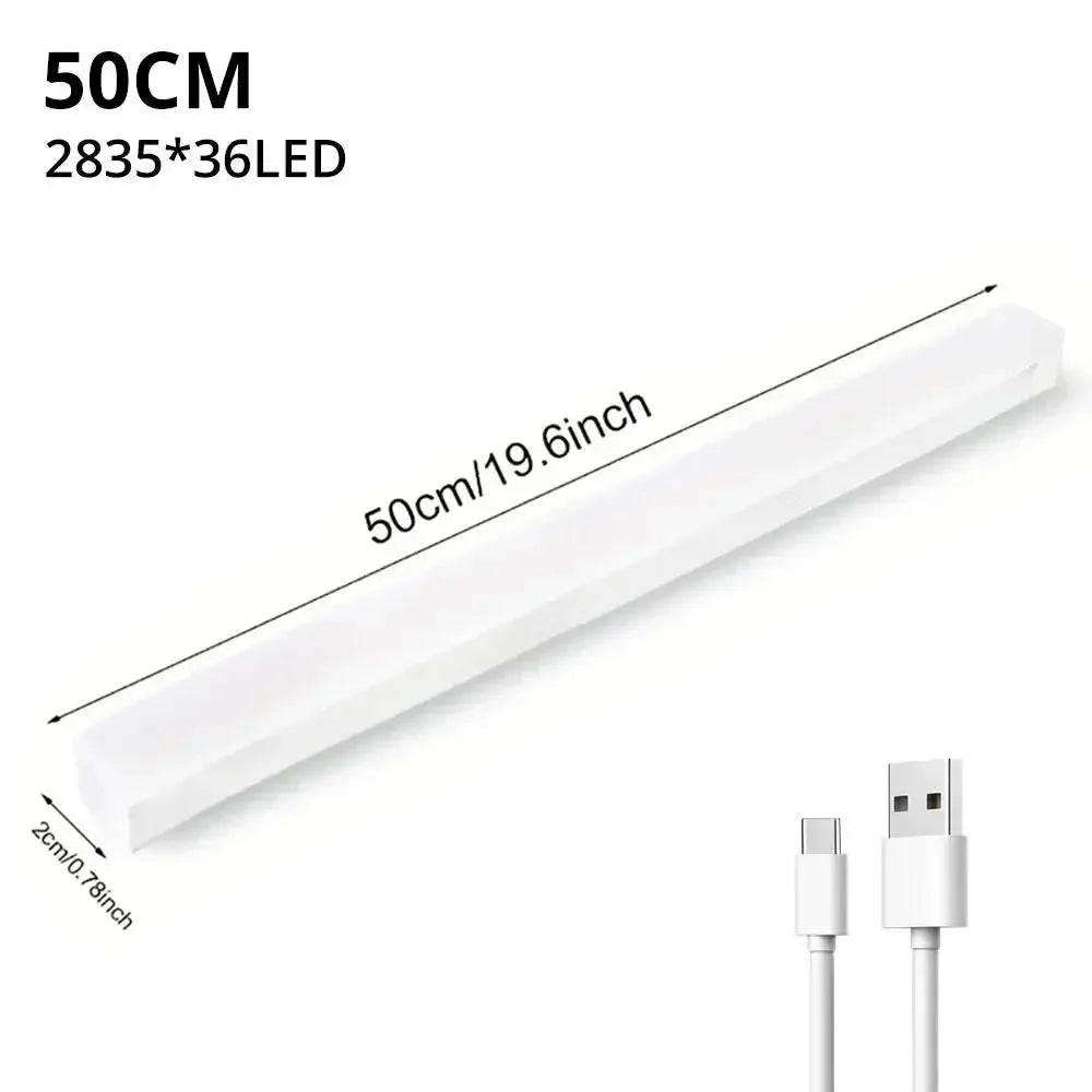 Trådløs LED-bevegelsessensorlampe nattlys USB oppladbar magnetisk for garderobeskap rom kjøkken gang rørdetektorpære