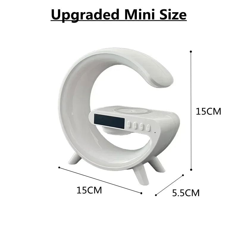 LumaBeat™ Smart G-form LED-lampe med Bluetooth-høyttaler og trådløs lading