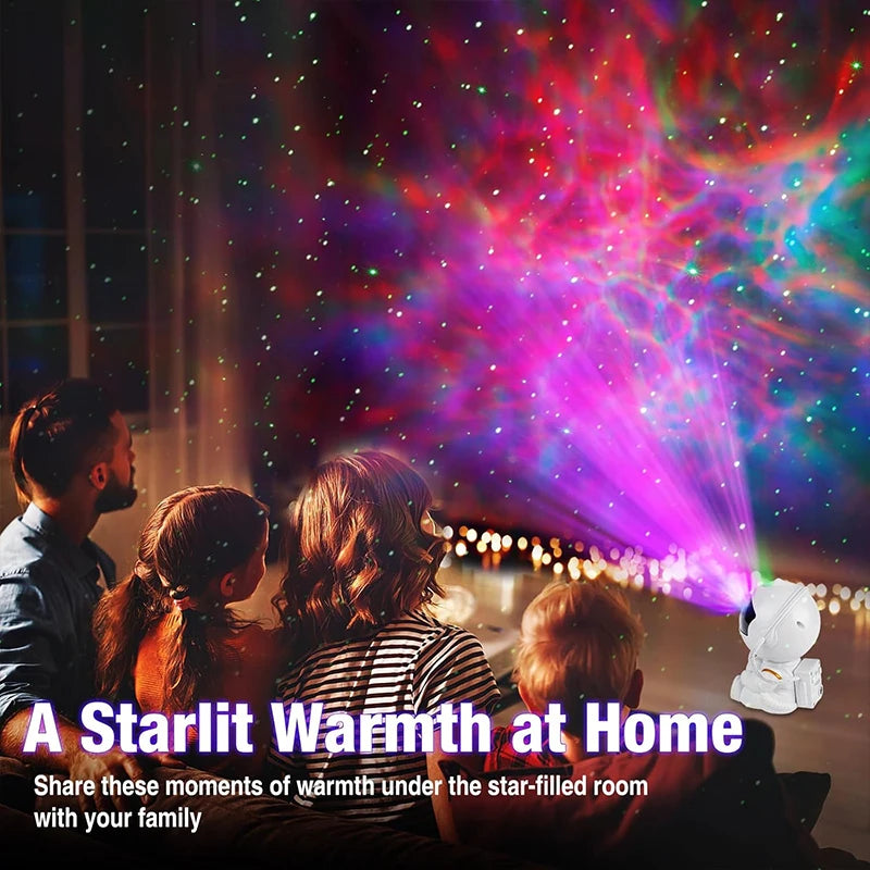 Astronaut Galaxy Projektor Nattlys Hvit som holder stjerne, Stjerneprojektorlampe for barnerom, Romdekor og gave