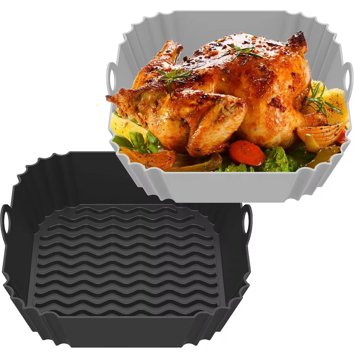 Gjenbrukbart silikoninnlegg til airfryer – 19 cm