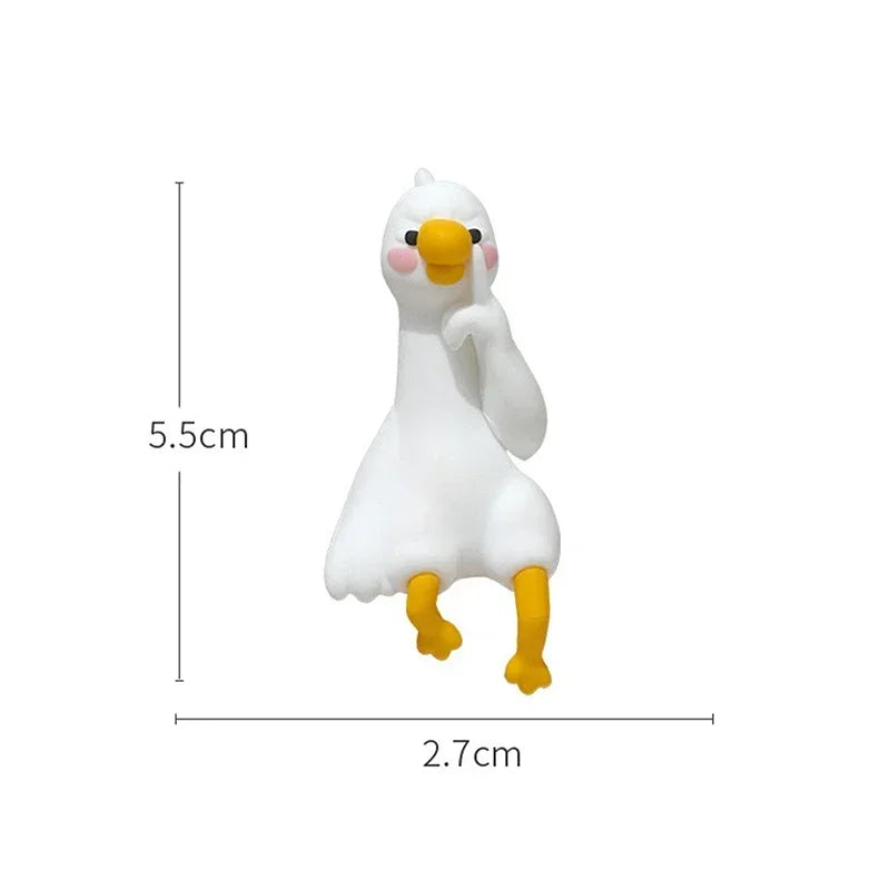Figur av tegneseriedyr i harpiks til skrivebord, bilens dashbord, TV-monitor, gaveidé, søt 3D-andefigur, mini-andepynt i harpiks, leken