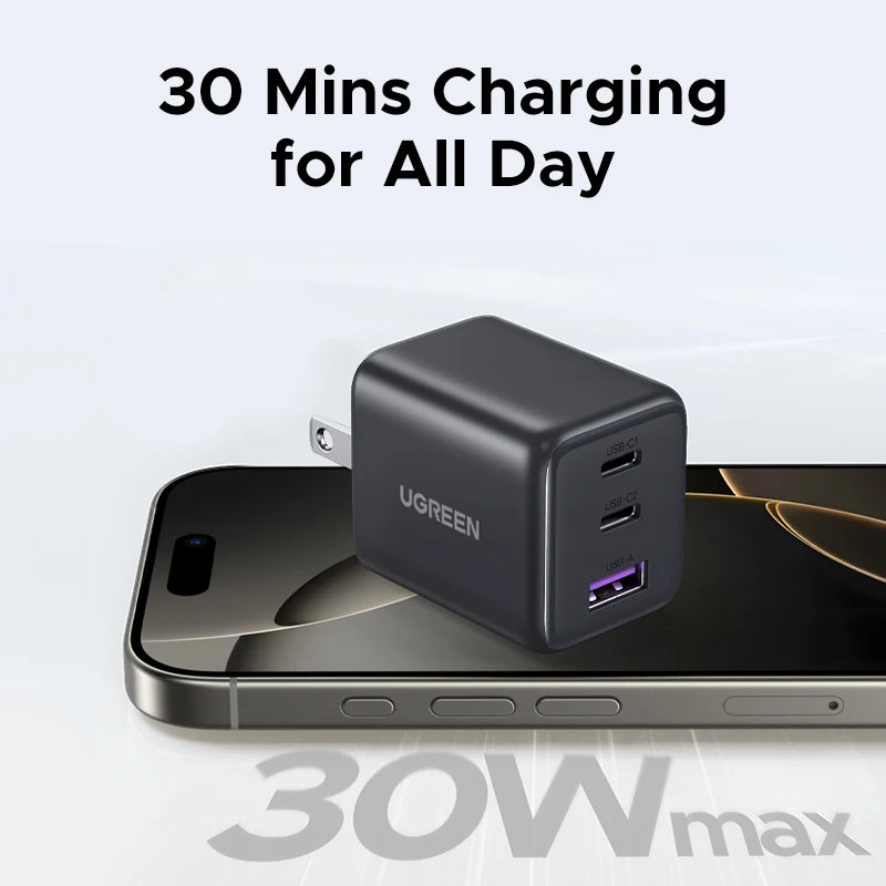 UGREEN Mini GaN USB-C-lader med 20 eller 30 W