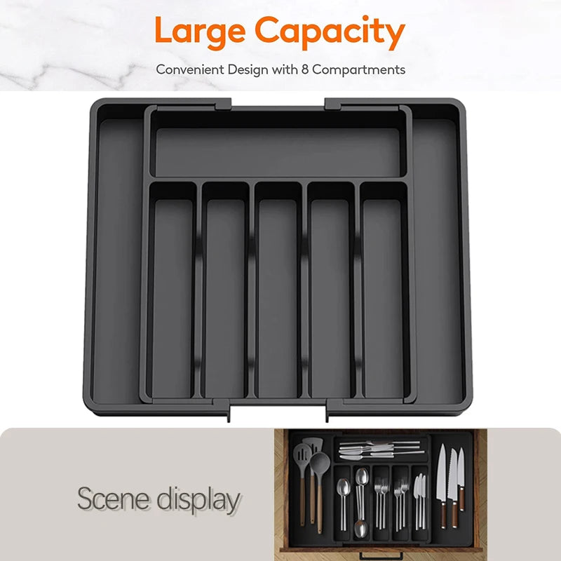CSN001 uttrekkbar bestikkorganisator i PP-plast