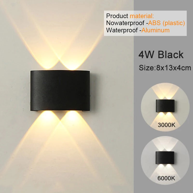 LED-vegglamper Moderne innendørs og utendørs, hvite opp-ned-vegglamper til stue, gang og soveromsinnredning