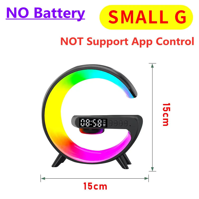 LumaBeat™ Smart G-form LED-lampe med Bluetooth-høyttaler og trådløs lading