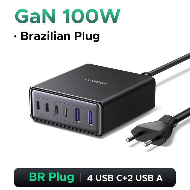 UGREEN CD328 6-i-1 GaN bordlader med opptil 100 W