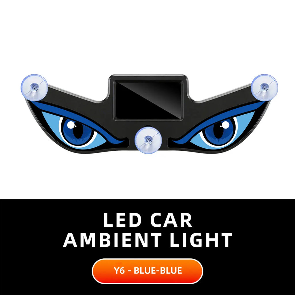 Solar drevet billamper neon trådløs kul DEMON EYE LED stemningslys sugekopp USB oppladbar atmosfære pustende lampe