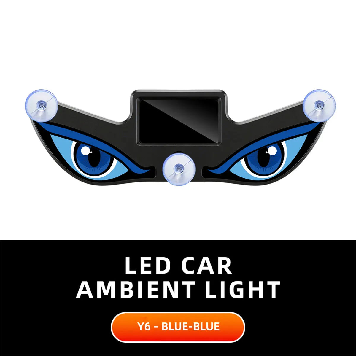 Solar drevet billamper neon trådløs kul DEMON EYE LED stemningslys sugekopp USB oppladbar atmosfære pustende lampe