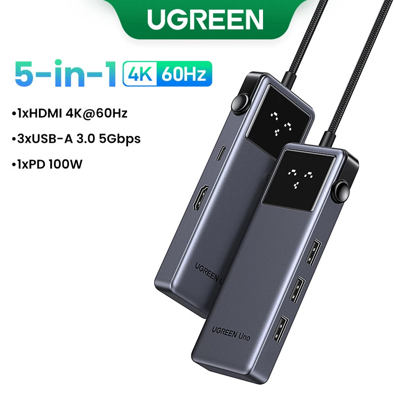UGREEN Uno 7-i-1 USB-C-hub – 4K HDMI, USB 3.0 og Gigabit Ethernet