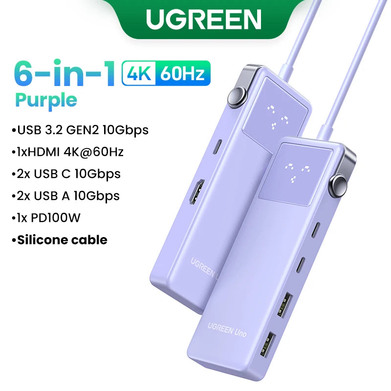 UGREEN Uno 7-i-1 USB-C-hub – 4K HDMI, USB 3.0 og Gigabit Ethernet
