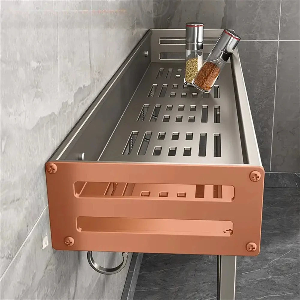 Veggmontert krydderhylle i aluminium – 30–50 cm