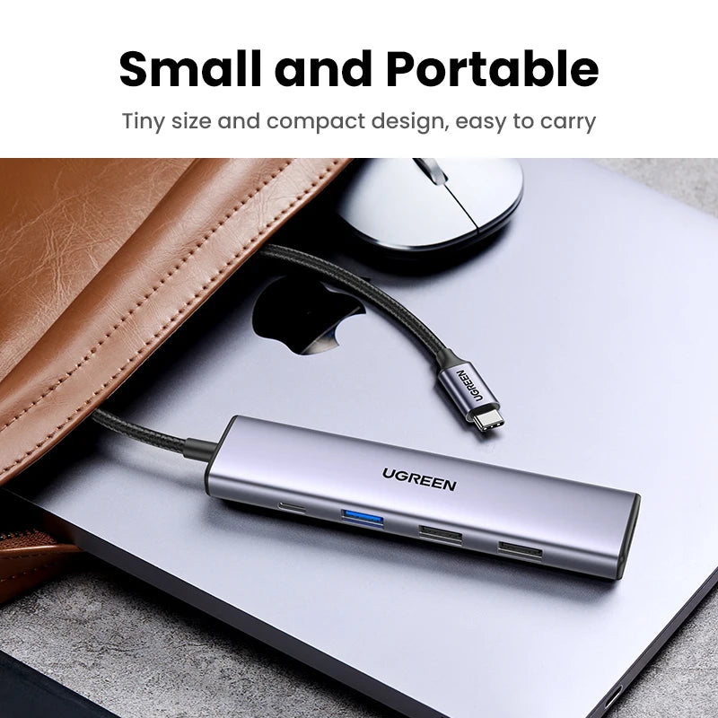 UGREEN 5-i-1 USB-C-hub med 4K HDMI og 100 W PD