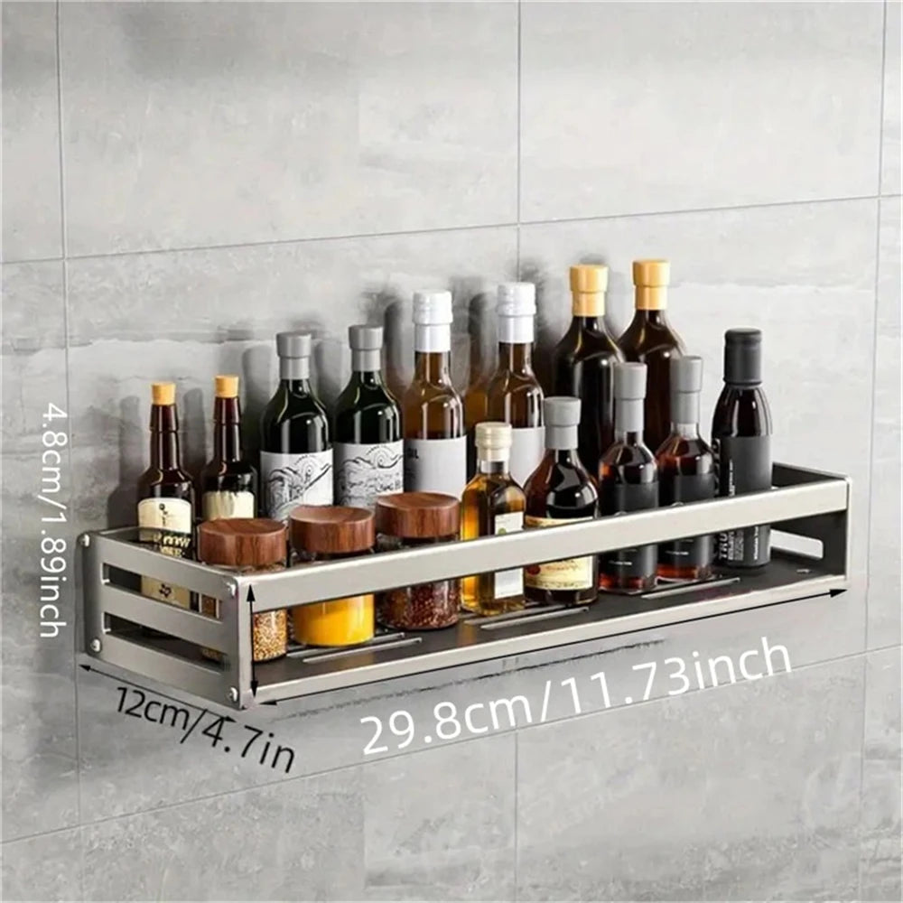 Veggmontert krydderhylle i aluminium – 30–50 cm